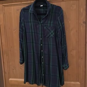 EUC soft Old Navy flanel button down swing dress
